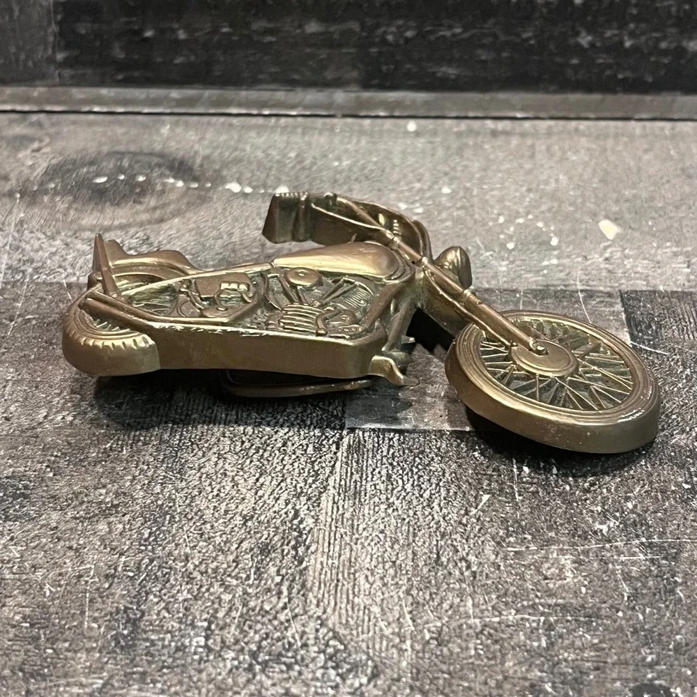 Vintage 1979 Baron Buckle Solid Brass Motorcycle Chopper Biker Belt Buckle 6132